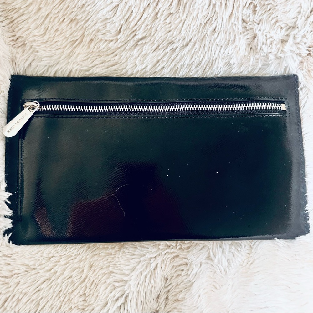 Michael Kors Black Envelope Clutch with Silver Accents - Picture 7 of 9